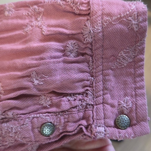 Anthropologie Pilcro embroidered boho button down top Sz M - Picture 7 of 11